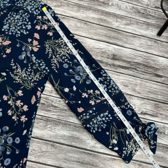 Westport 1962 Women's Floral Button Blouse XL Extra Large Navy Blue Pink Green - Picture 15 of 15